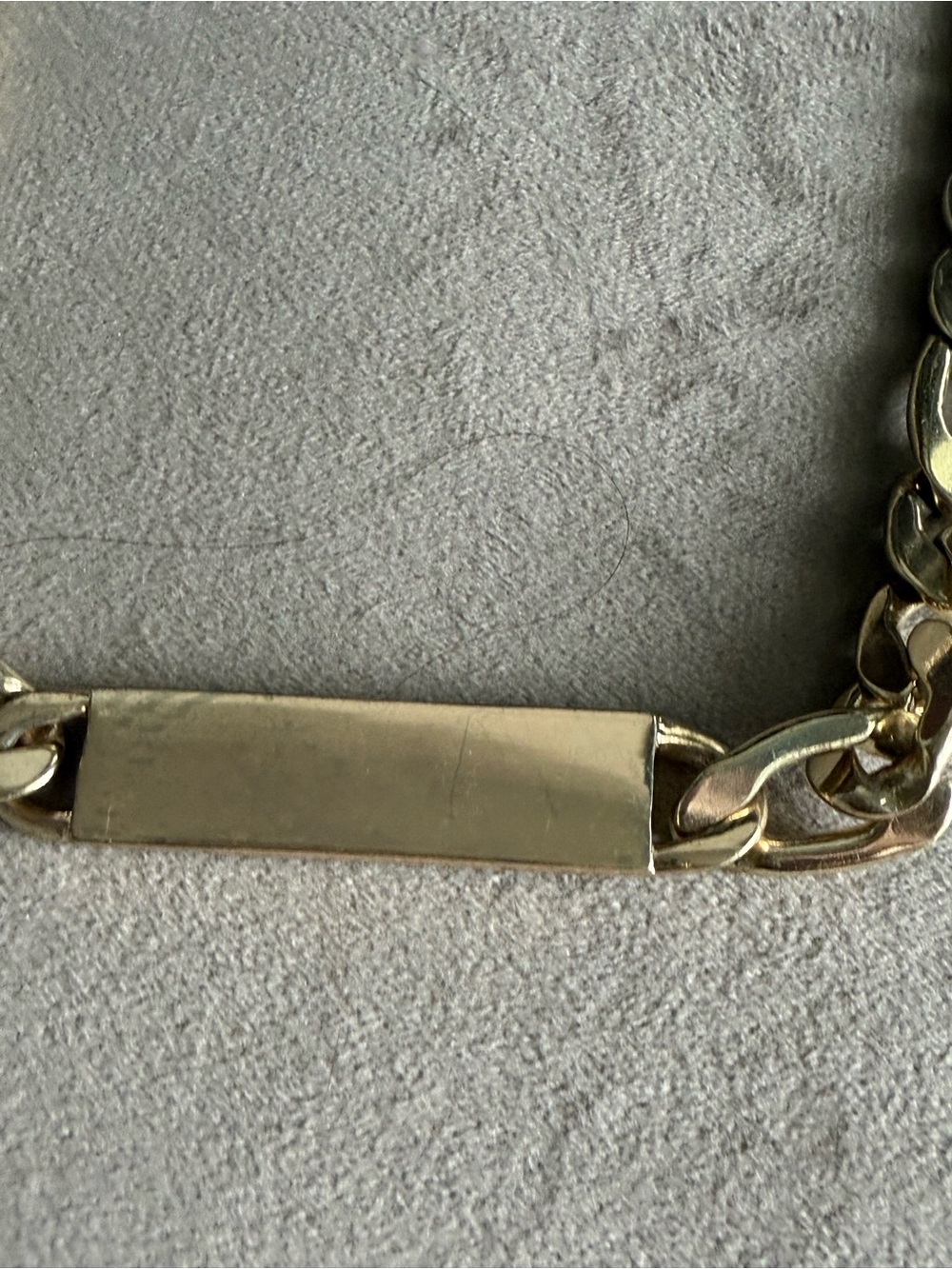 Gold Tone Curb Chain ID Bracelet - Picture 2 of 4